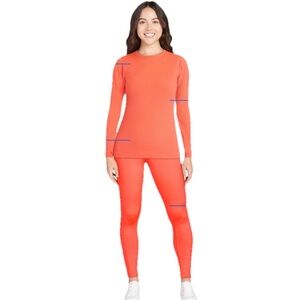 💜2pc OzarkTrail Women's Thermal Seamless Fleece Top and bottom leggings Size:XL